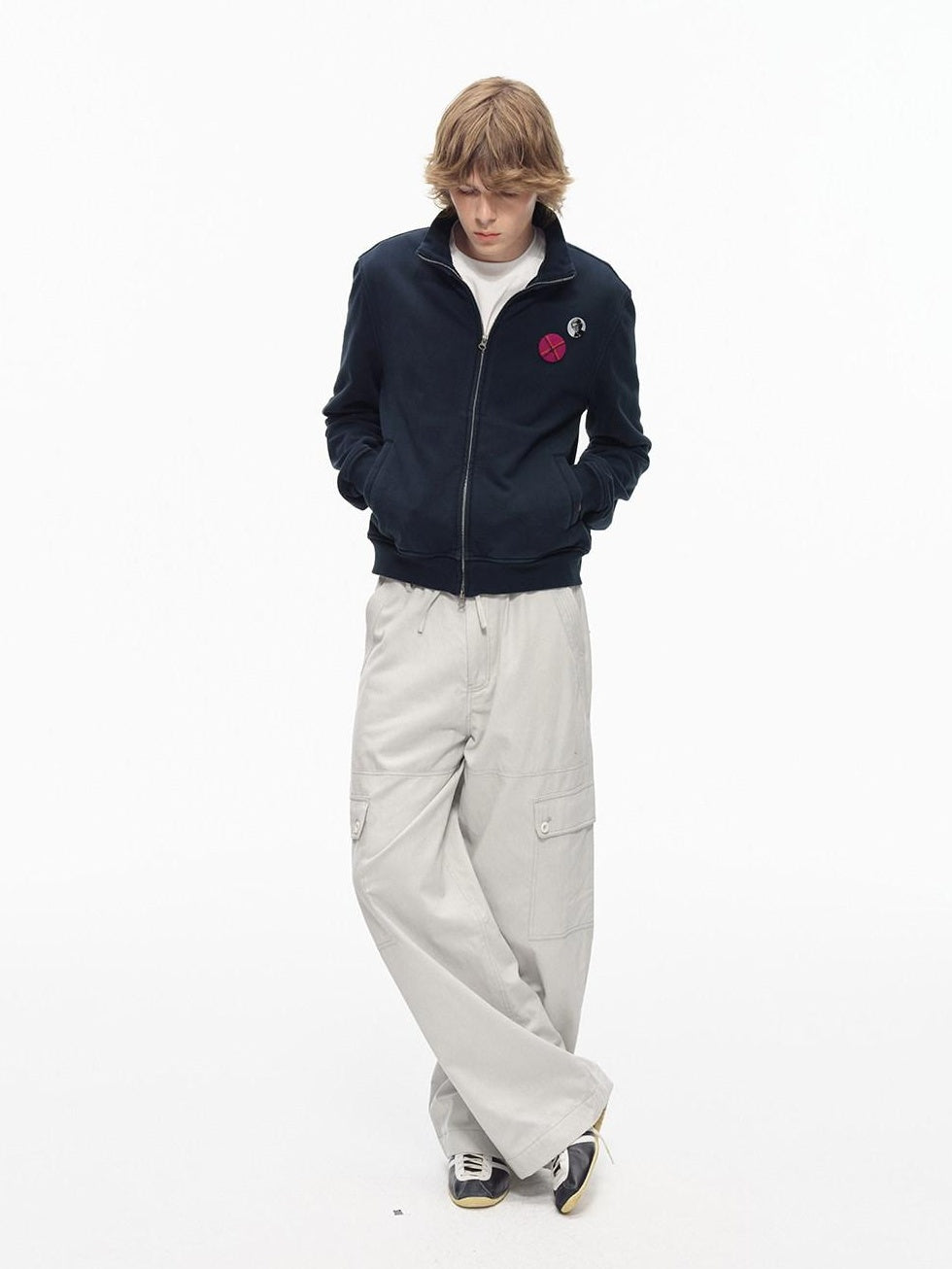 Heavyweight 100% Cotton Oversized Ribbed Hem Stand Collar Zip Unisex Sweatshirt