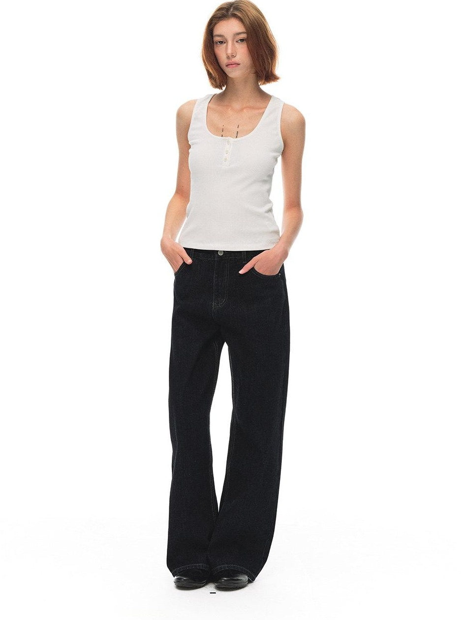 Country Moment Moisture Wicking High Stretch Slim Ribbed U Neck Daily Cotton Viscose Tank Tops