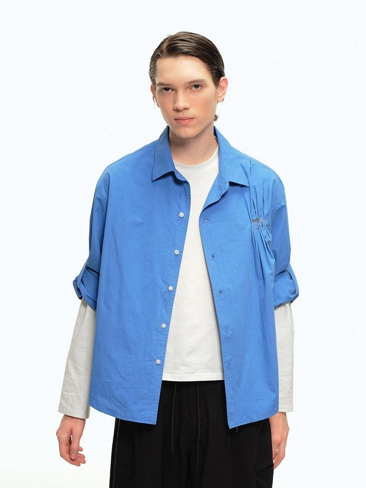 Country Moment Soft 100% Cotton Loose Fit Collared Button Youth Casual American Solid Shirts