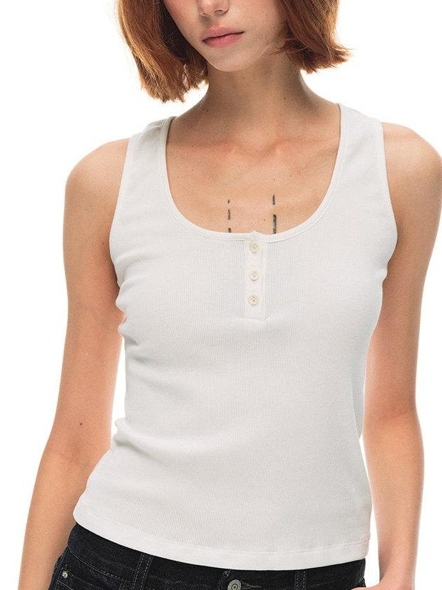 Country Moment Moisture Wicking High Stretch Slim Ribbed U Neck Daily Cotton Viscose Tank Tops