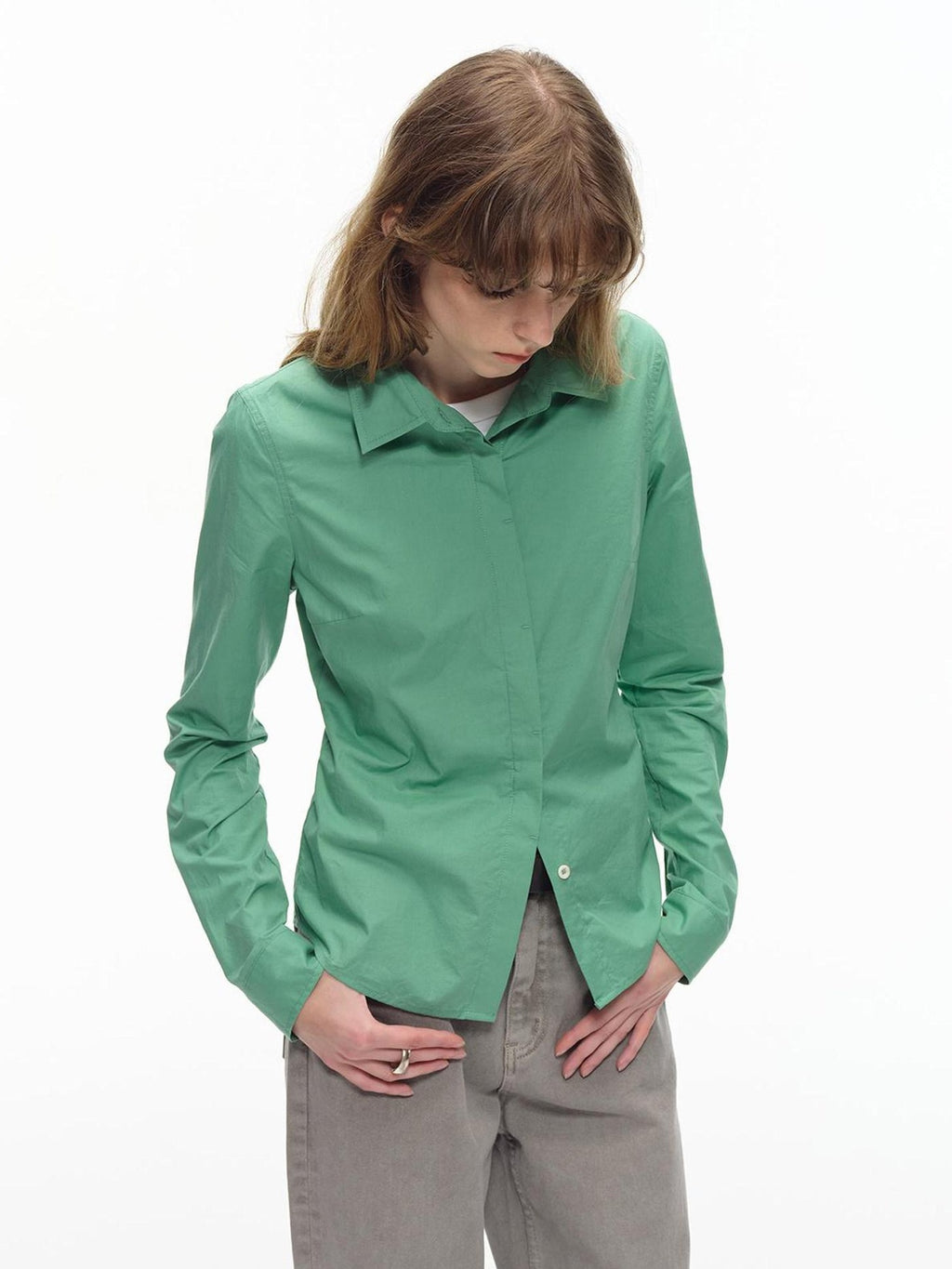 Country Moment Breathable Modal Cotton Slim Fit Casual Button Front Lapel Womens Shirts