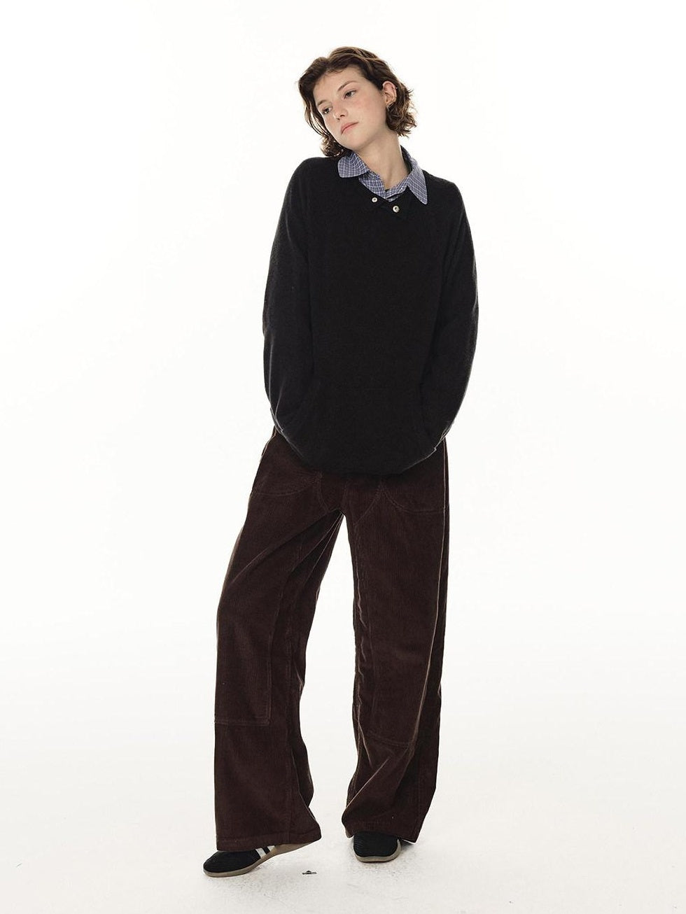 Country Moment Warm Wool Blend Button Turn Down Collar Casual Loose Fit Men Knit Sweaters
