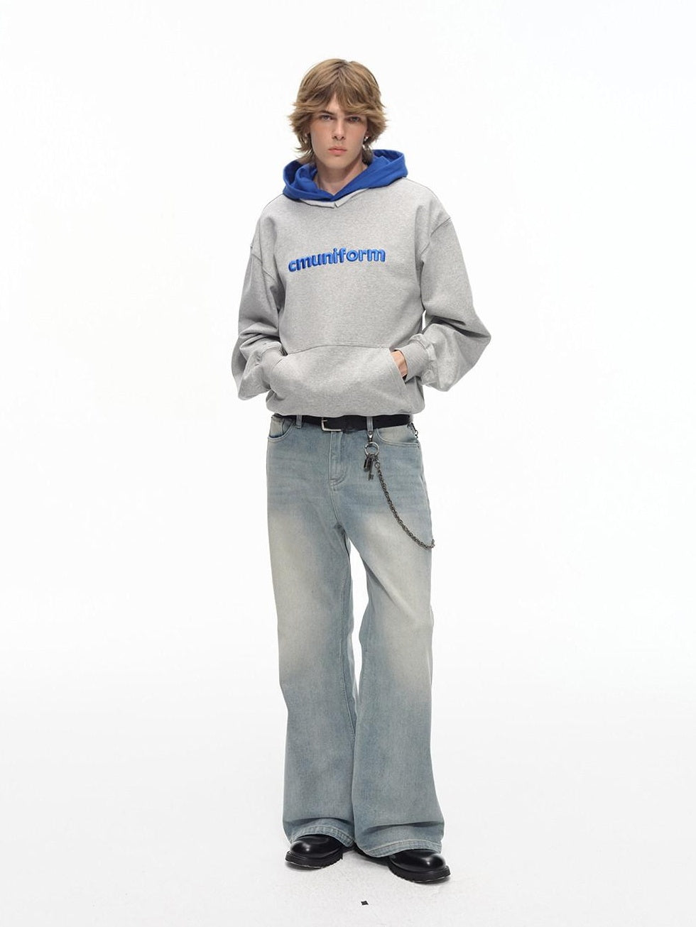 Country Moment Warm Thick Oversized Colorblock Cotton Blend Unisex Casual Letter Print Hoodie