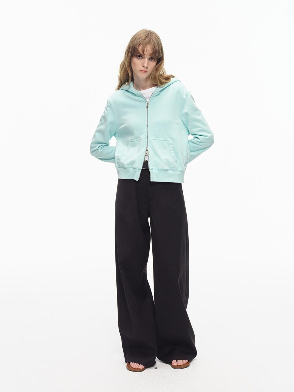 Country Moment Wrinkle Resistant Mid Rise Loose Straight Leg Casual Youth Black Wide Leg Pants