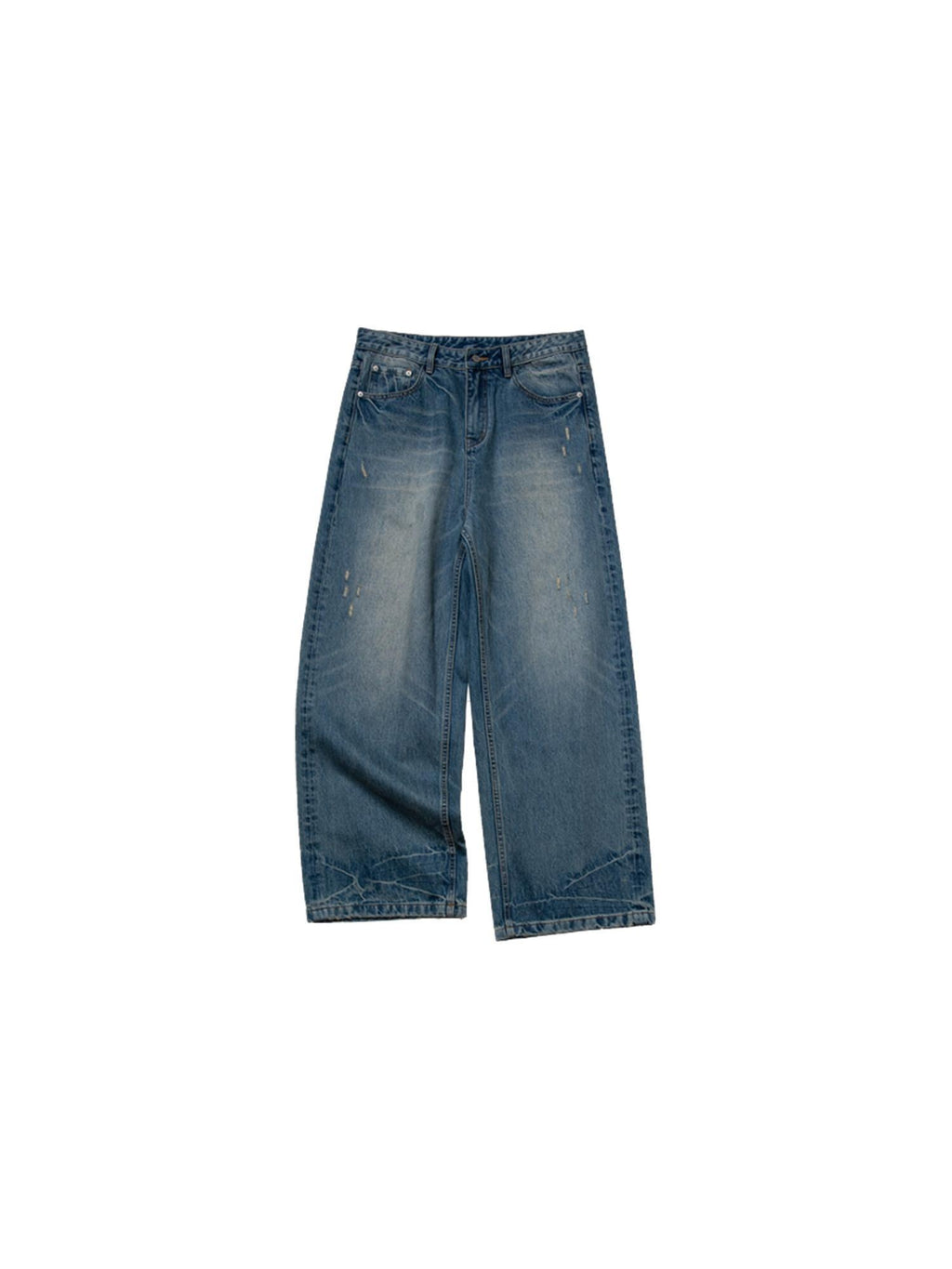 Country Moment Vintage Washed Gradient Mid Rise Distressed Casual Wide Leg Jeans