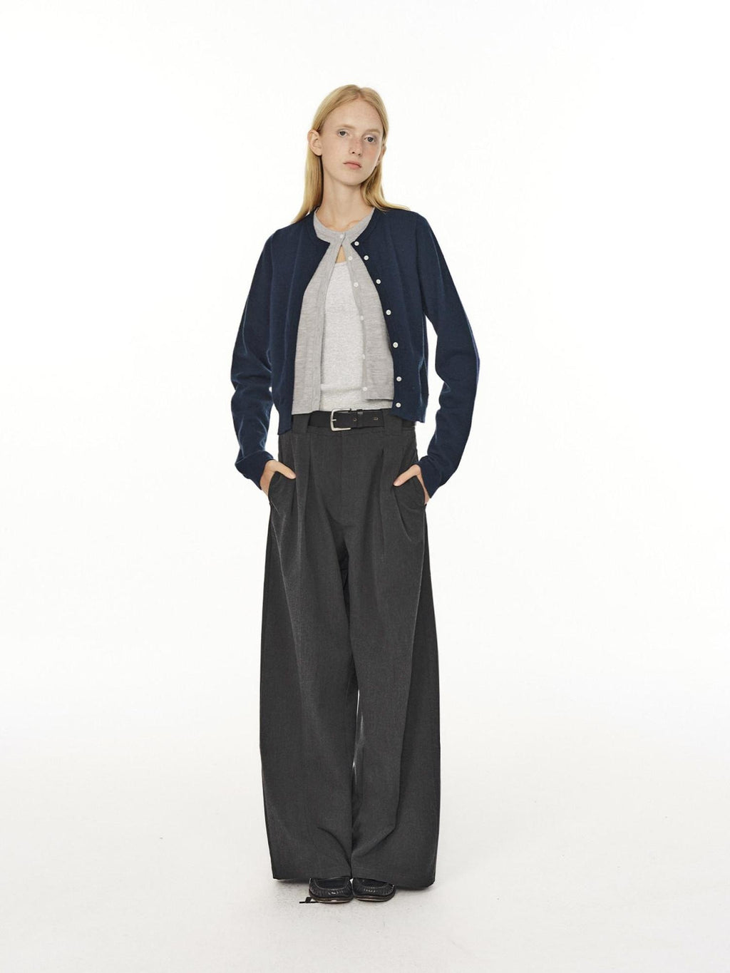 Country Moment Wrinkle Resistant Pleated Mid Rise Relaxed Straight Cut Casual Wide Leg Pants