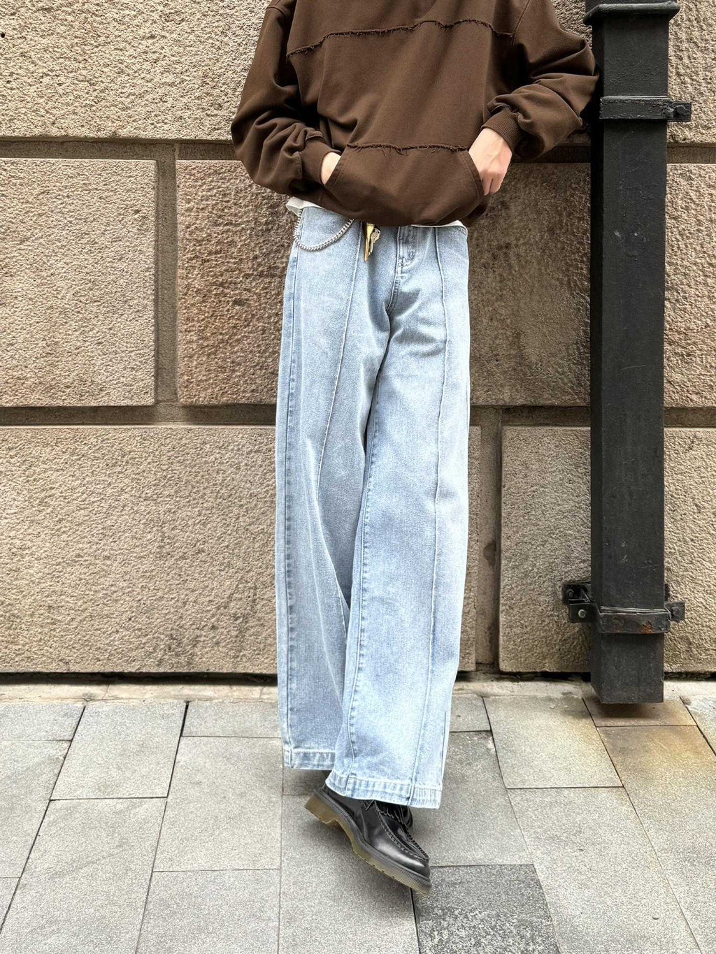 Country Moment Breathable Mid Rise Washed Relaxed Cotton Blend Denim Straight Leg Jeans