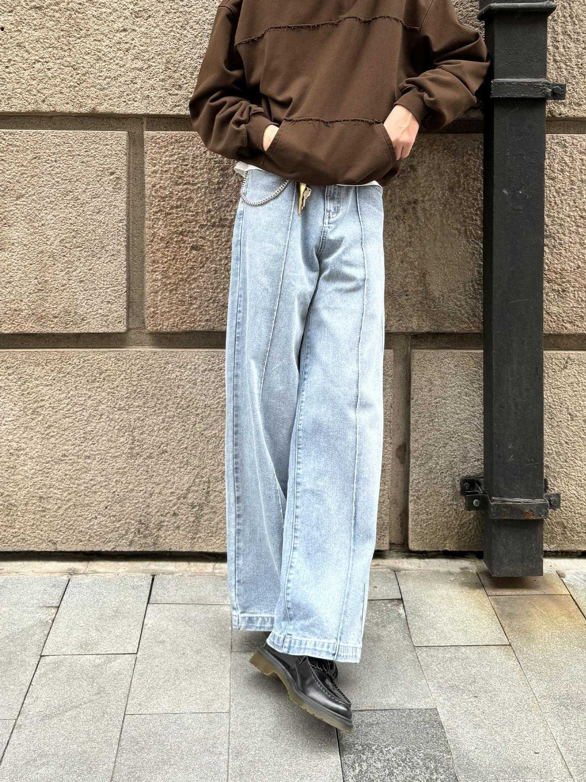 Country Moment Breathable Mid Rise Washed Relaxed Cotton Blend Denim Straight Leg Jeans