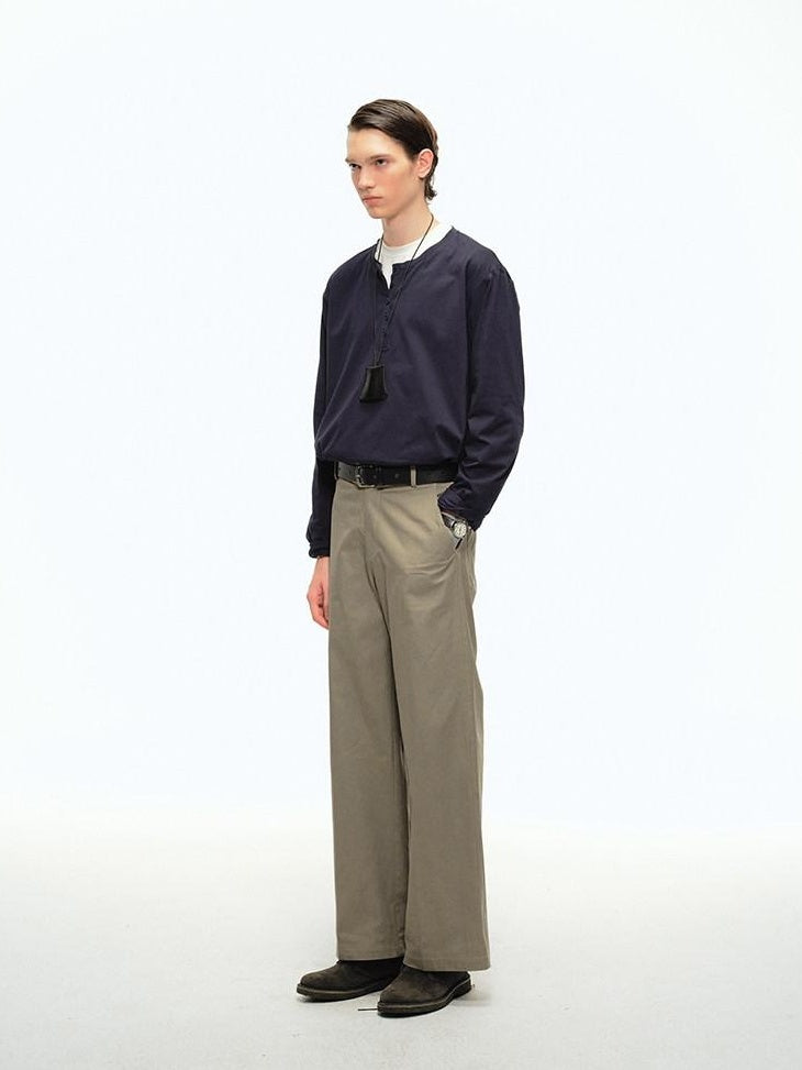 Country Moment 100 Percent Cotton Mid Rise Straight Zipper Fly Youth Casual Khaki Cargo Pants