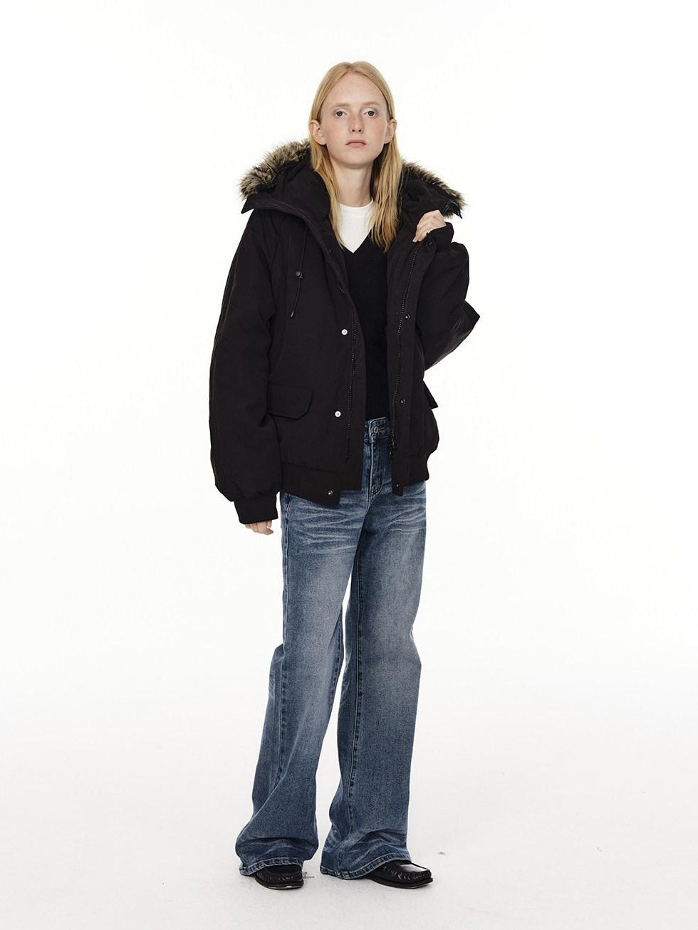 Country Moment 650Fp White Duck Down Hooded Fur Collar Waterproof Unisex Casual Down Jackets