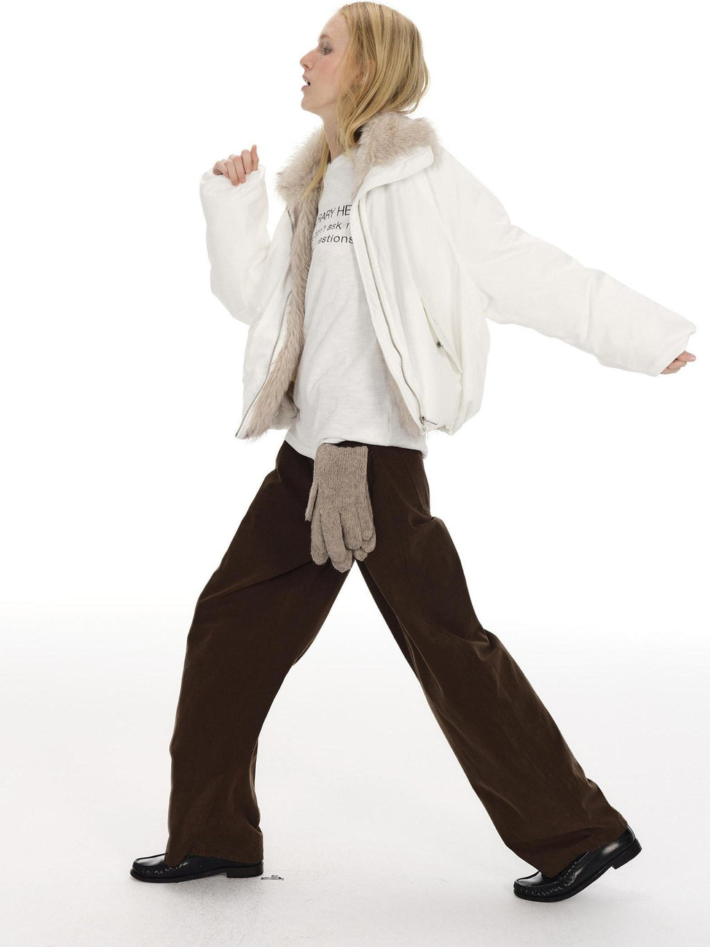 Country Moment 90% White Duck Down 650Fp Fur Collar Loose Short Women City Casual Down Jackets