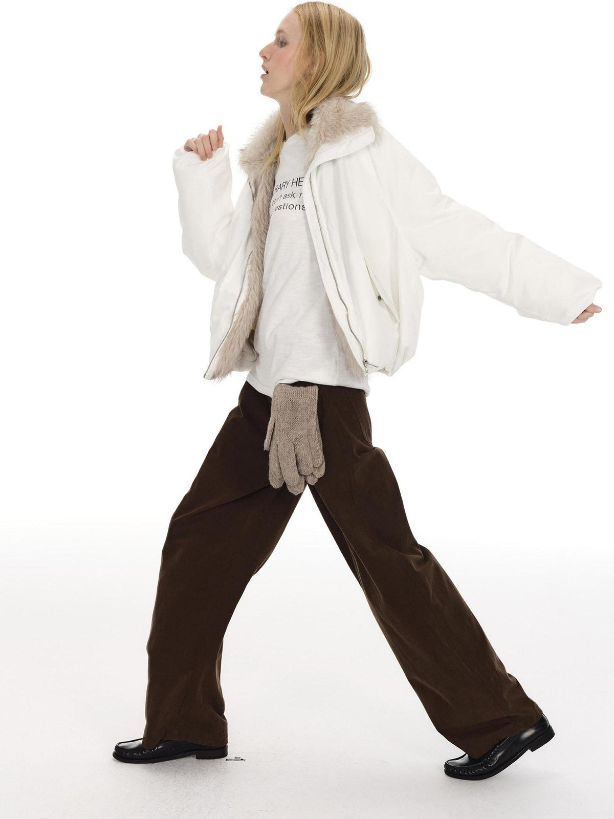 Country Moment 90% White Duck Down 650Fp Fur Collar Loose Short Women City Casual Down Jackets