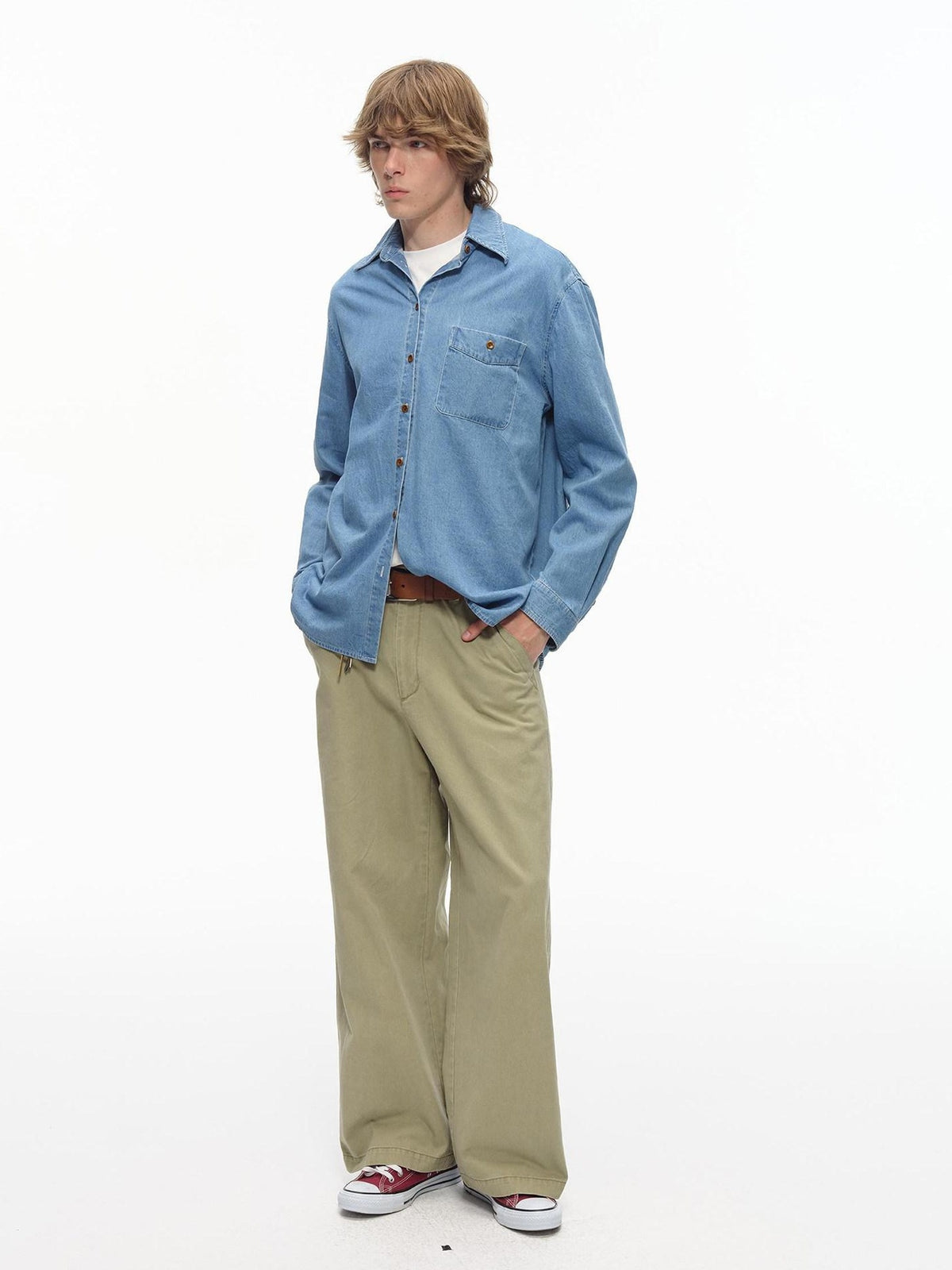Country Moment Washed Cotton Oversized Vintage Shirt Collar Unisex Breathable Denim Jackets