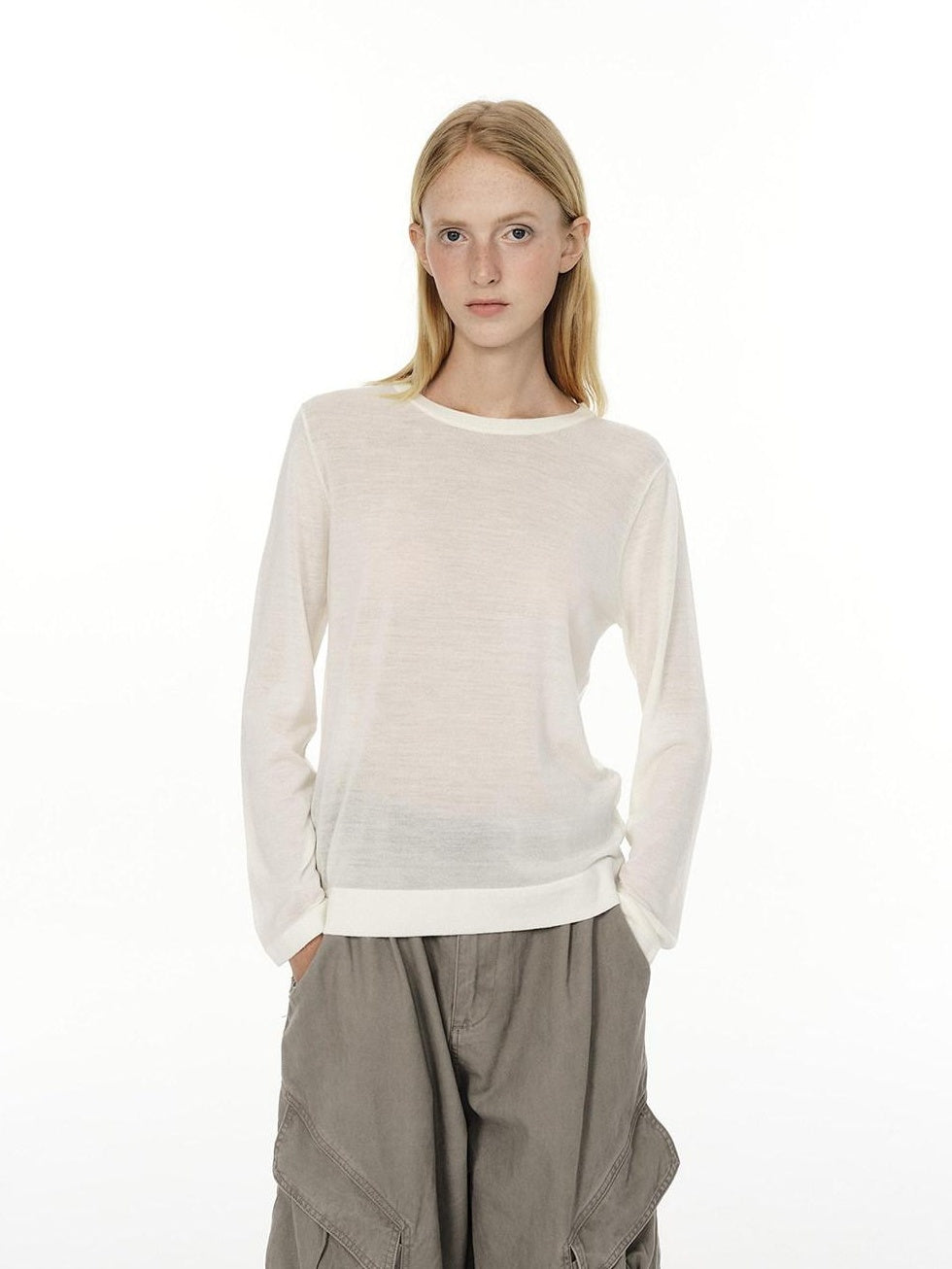 Country Moment 100% Wool Warm Breathable Crew Neck Standard Fit Casual Long Sleeve T-Shirts