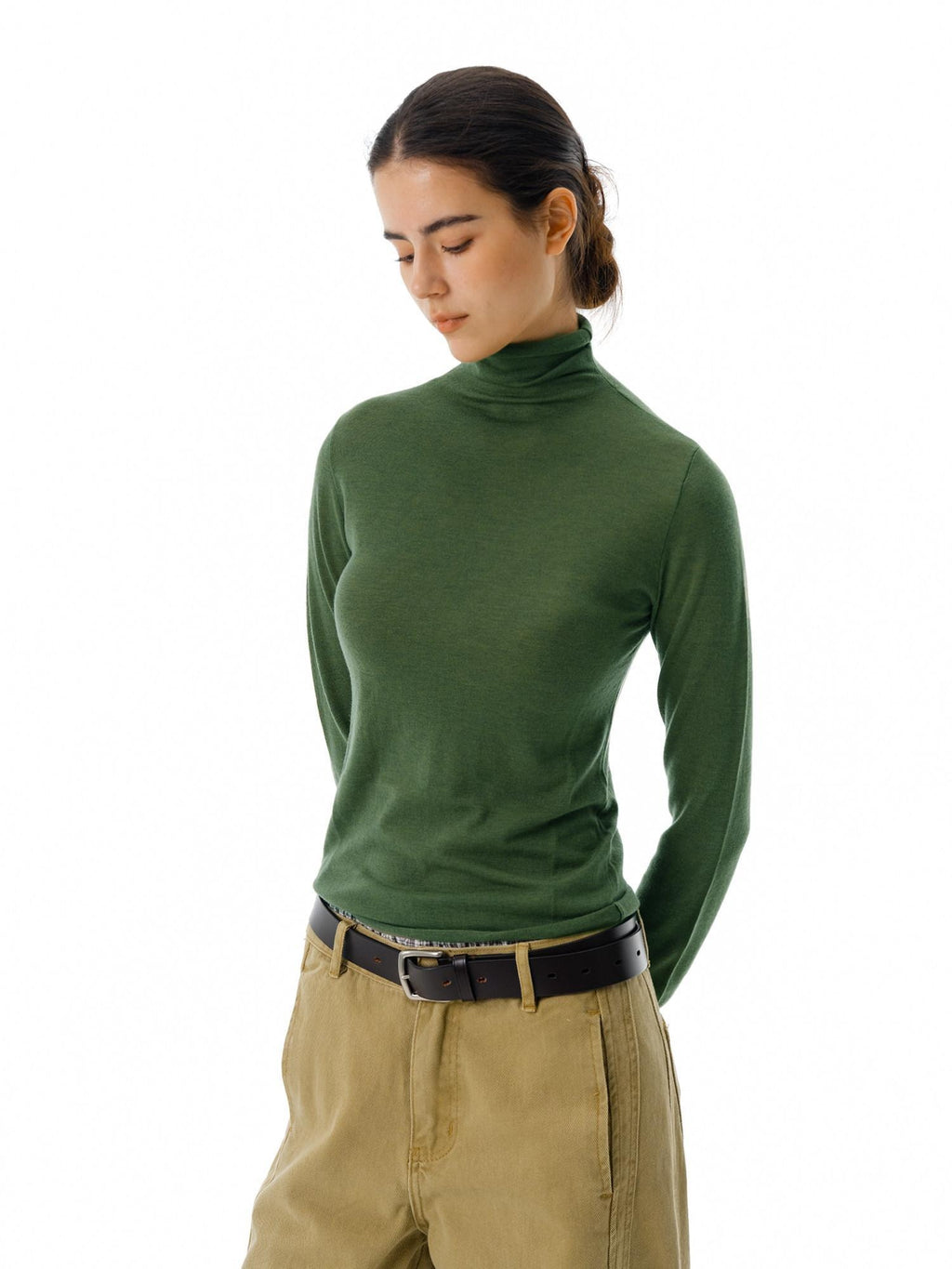 Country Moment Slim Fit Relaxed Turtleneck Women Casual Wool Blend Pullover Warm Sweaters