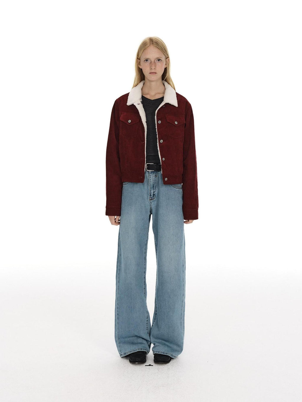 Country Moment Vintage Washed Low Rise Loose Fit Micro Stretch Casual Blue Straight Leg Jeans