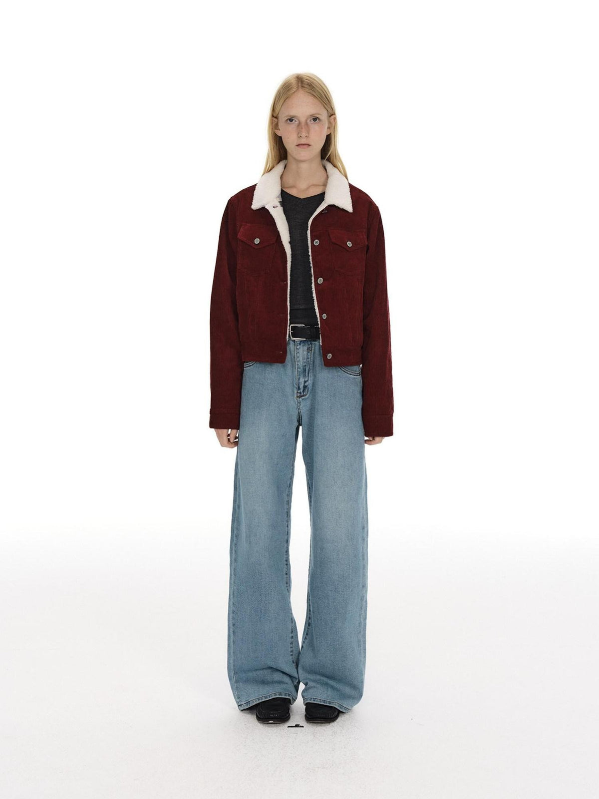 Country Moment Vintage Washed Low Rise Loose Fit Micro Stretch Casual Blue Straight Leg Jeans