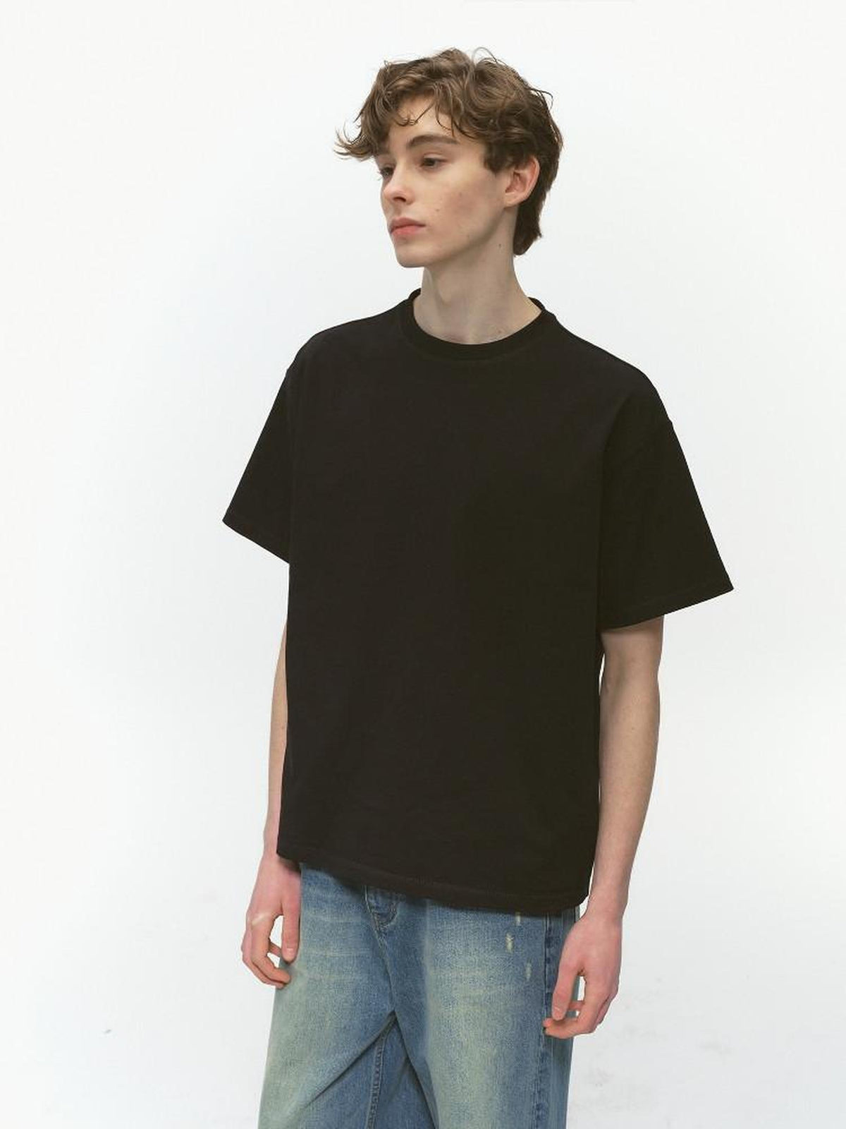 Country Moment Breathable 100 Percent Cotton Loose Piped Edge Crewneck Short Sleeve T-Shirts