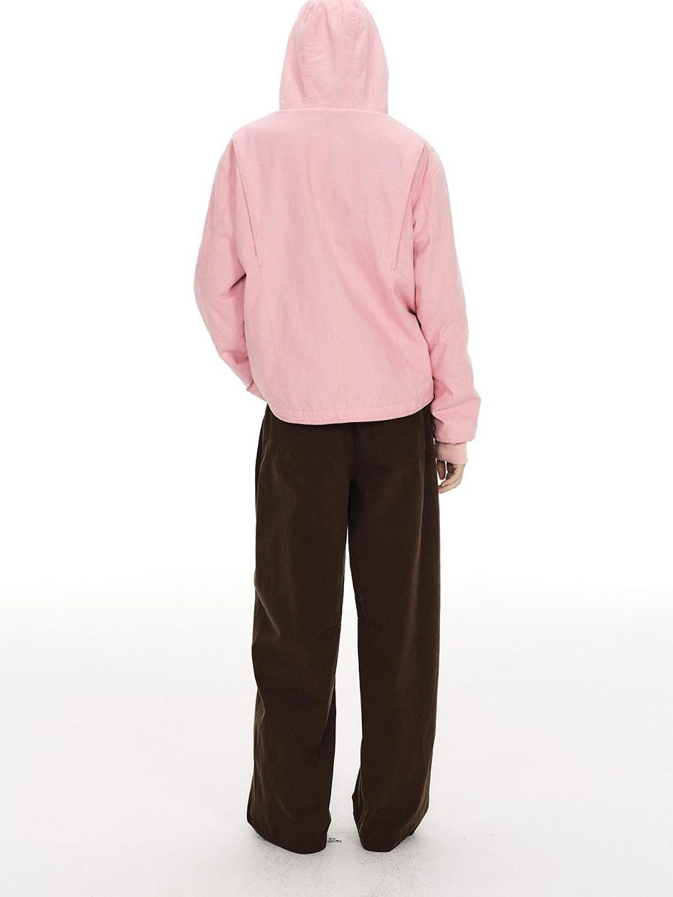 Country Moment Cozy Fleece Lined Oversized Zip Up Casual Unisex Pink Cotton Hoodie