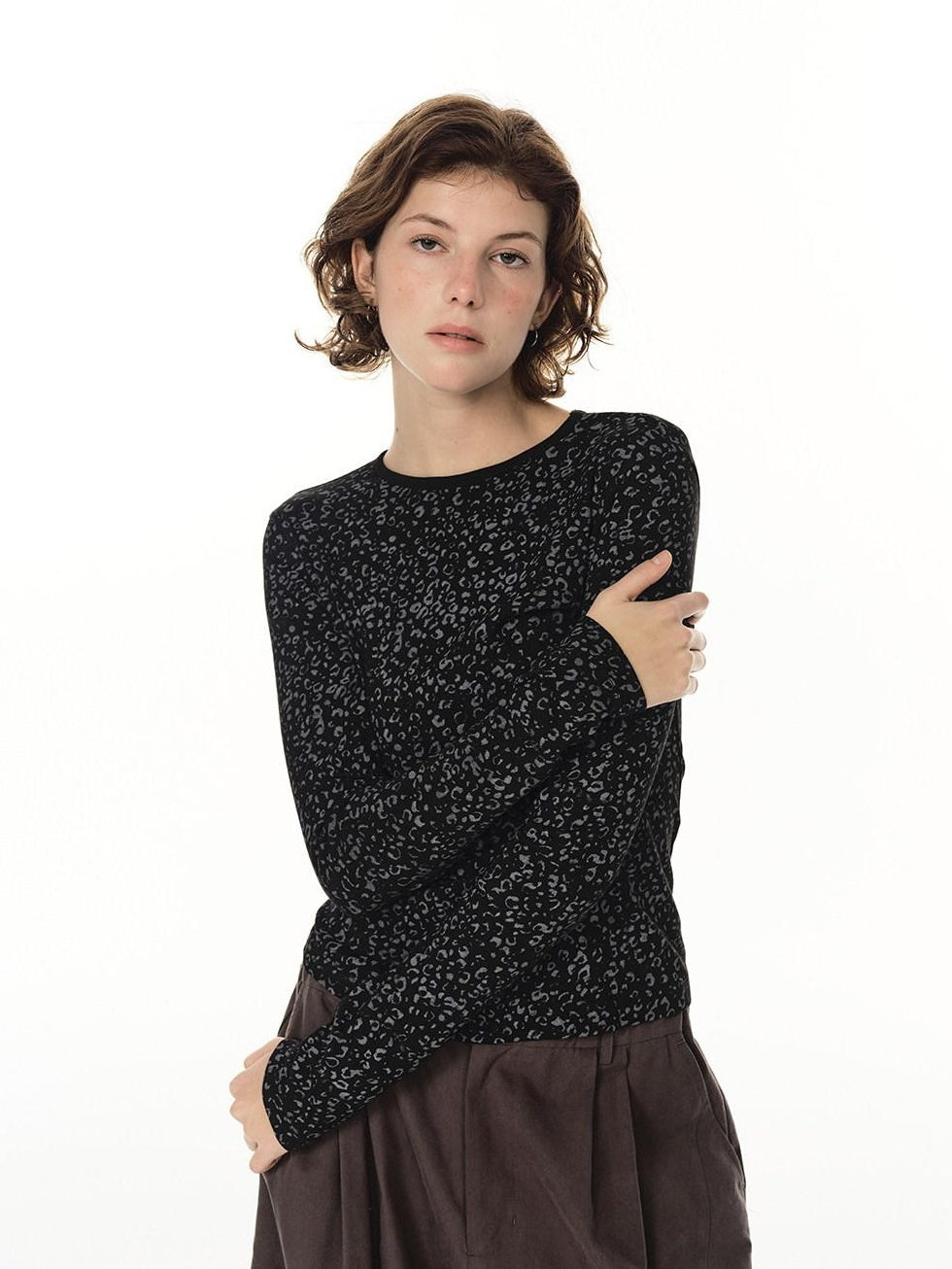 Country Moment Moisture Wicking Viscose Retro Slim Fit Polka Dot Women Long Sleeve T-Shirts