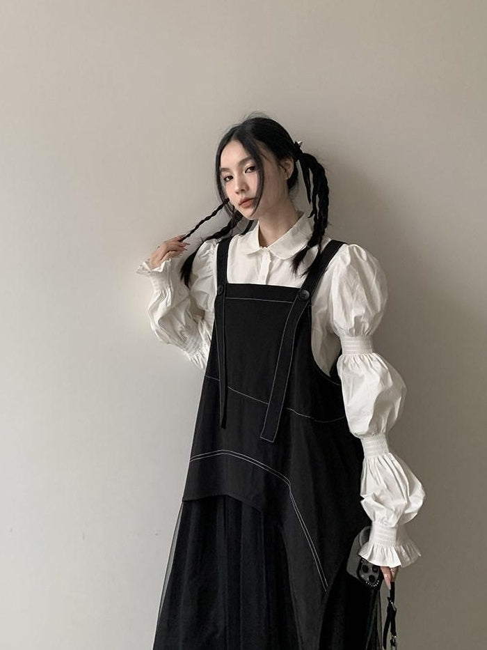DDGIRL studio Shape Retaining Office Straight Fit Polo Collar Button Long Sleeve Women Blouses