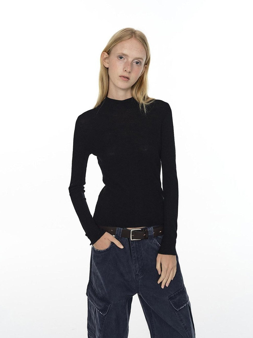 Country Moment Washable Pure Wool Slim Fit Half Turtleneck Pullover Women Casual Work Sweaters