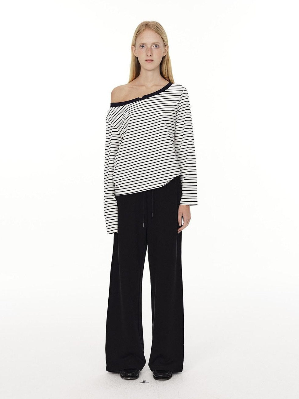 Country Moment High Waist Breathable Cotton Loose Straight Leg Casual Black Grey Straight Pants