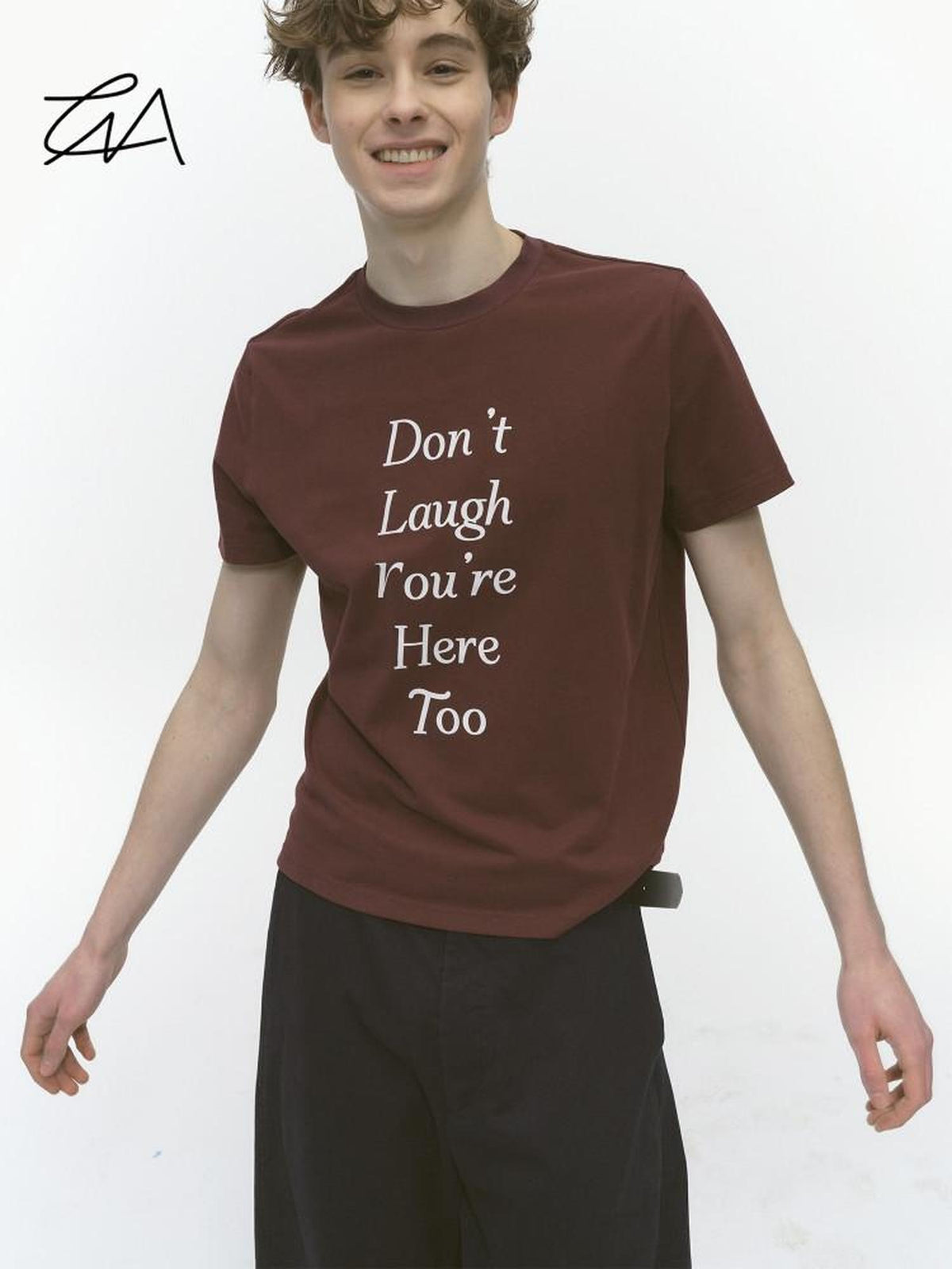 Country Moment 100% Cotton Relaxed Printed Crewneck Wine Red Graphic Short Sleeve T-Shirts