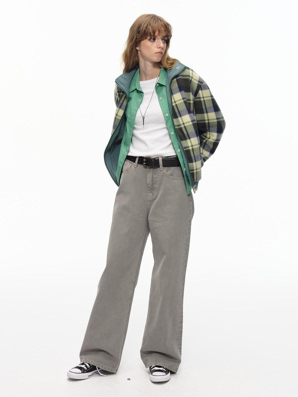 Country Moment High Waist Washed Pure Cotton Dark Khaki American Breathable Straight Leg Jeans