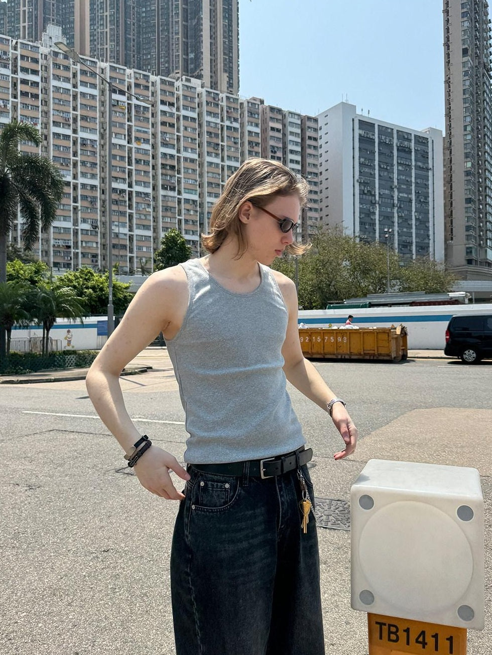 Country Moment Soft Stretch Slim Fit American Crew Neck Teen Casual Solid Cotton Tank Tops