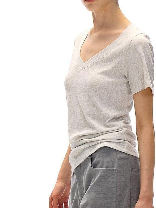 Country Moment Moisture Wicking V-neck Slim Minimalist Women Plain Short Sleeve T-Shirts