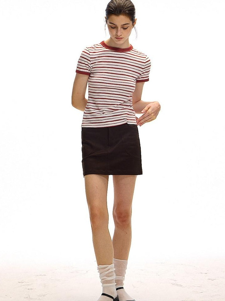 Country Moment Moisture Wicking Bamboo Cotton Slim Fit Striped Men Short Sleeve T-Shirts