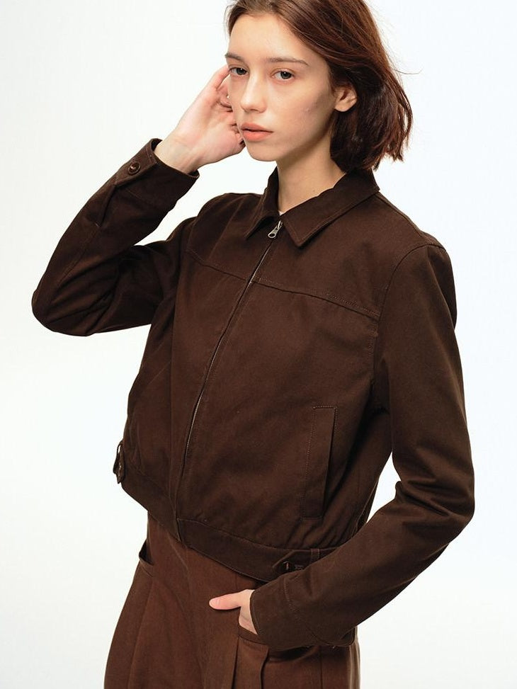Country Moment 100 Percent Cotton Slim Fit Youthful Unisex Zip Collar Short Cropped Jackets