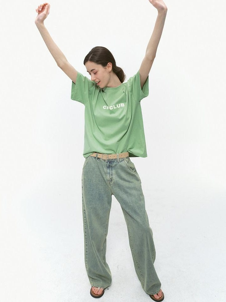 Country Moment Washed Distressed Mid Rise Loose Casual Cotton Vintage Wide Leg Jeans