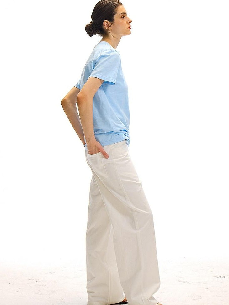 Country Moment Bamboo Cotton Minimal Loose Fit Unisex Solid Crew Neck Short Sleeve T-Shirts