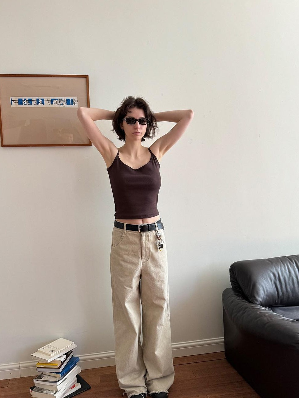Country Moment Soft Stretch Cotton Slim Fit Cropped Tank Women Solid Unlined Camisoles