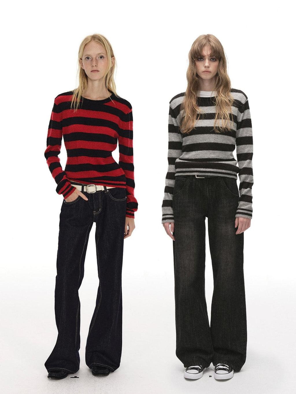 Country Moment Soft Wool Blend Knit Striped Crewneck Regular Fit Women Commuter Casual Sweaters