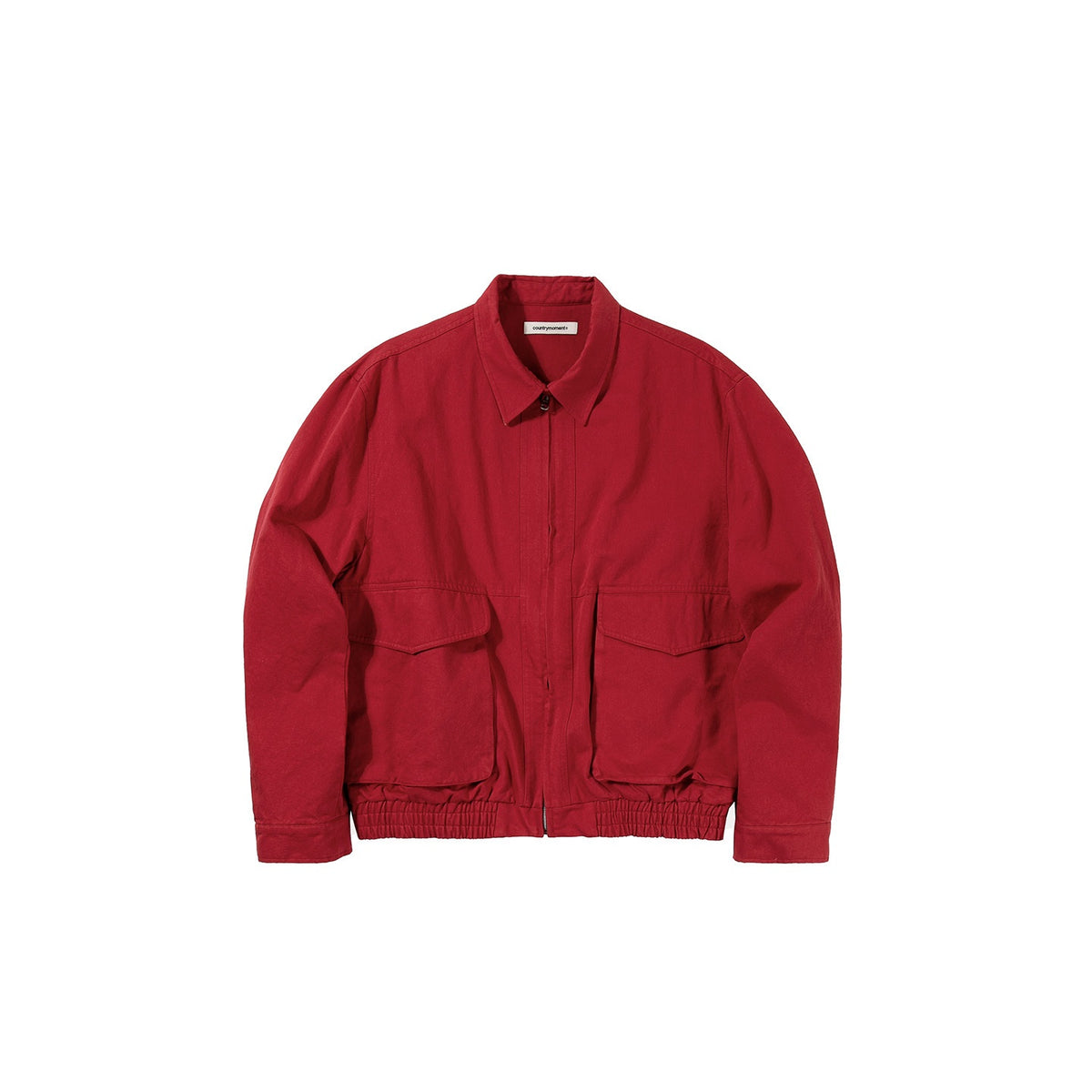 Country_Moment_Warm_Pure_Cotton_Relaxed_Fit_Zip_Front_Rib_Hem_Unisex_Chili_Red_Cropped_Jackets_MISSTT