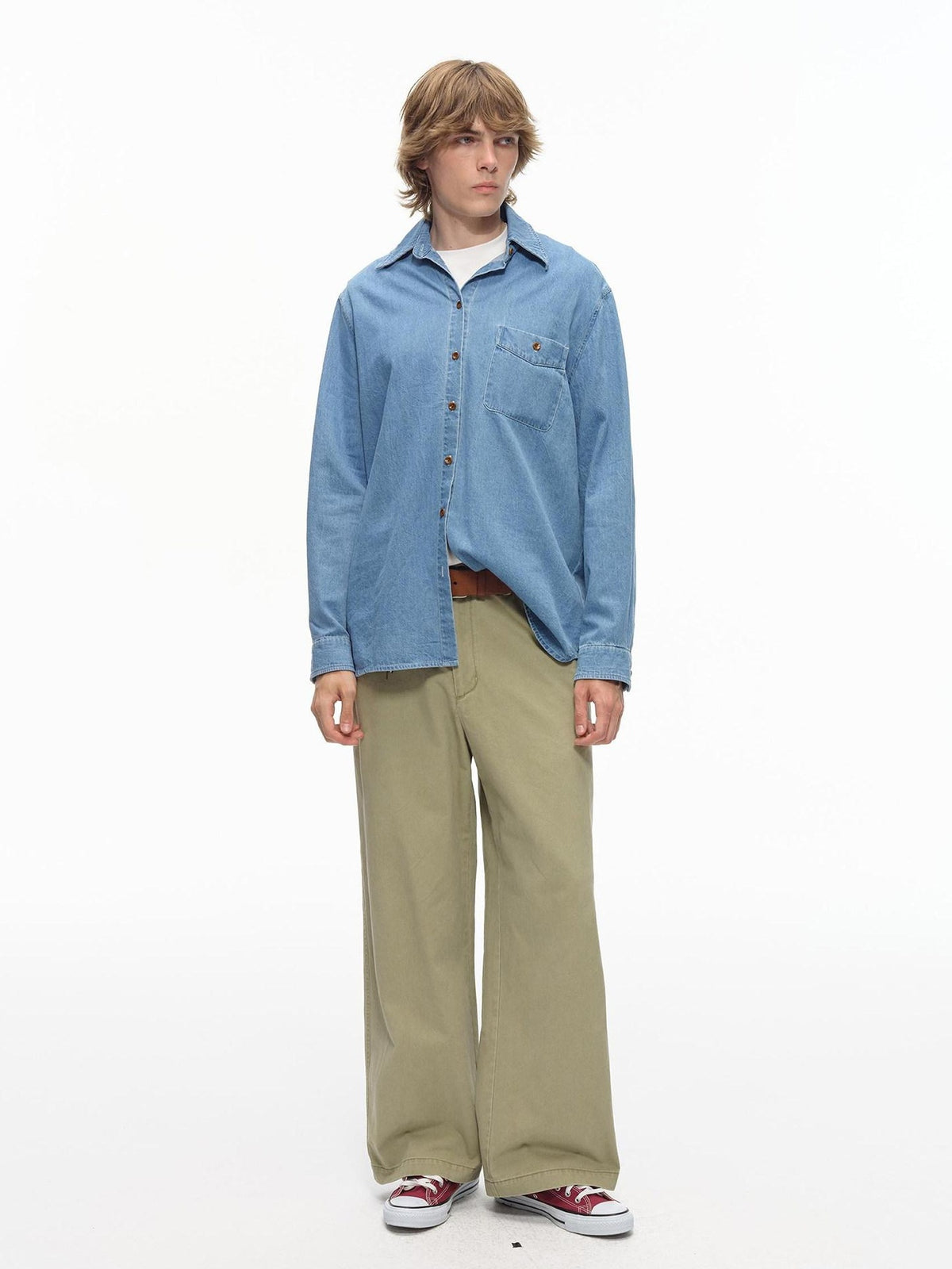 Country Moment Washed Cotton Oversized Vintage Shirt Collar Unisex Breathable Denim Jackets