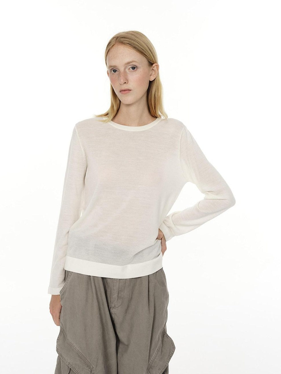 Country Moment 100% Wool Warm Breathable Crew Neck Standard Fit Casual Long Sleeve T-Shirts