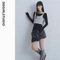 DDGIRL_studio_Soft_100_Percent_Cotton_High_Waist_Cargo_Office_Women_Dark_Gray_Mini_Skirts_MISSTT