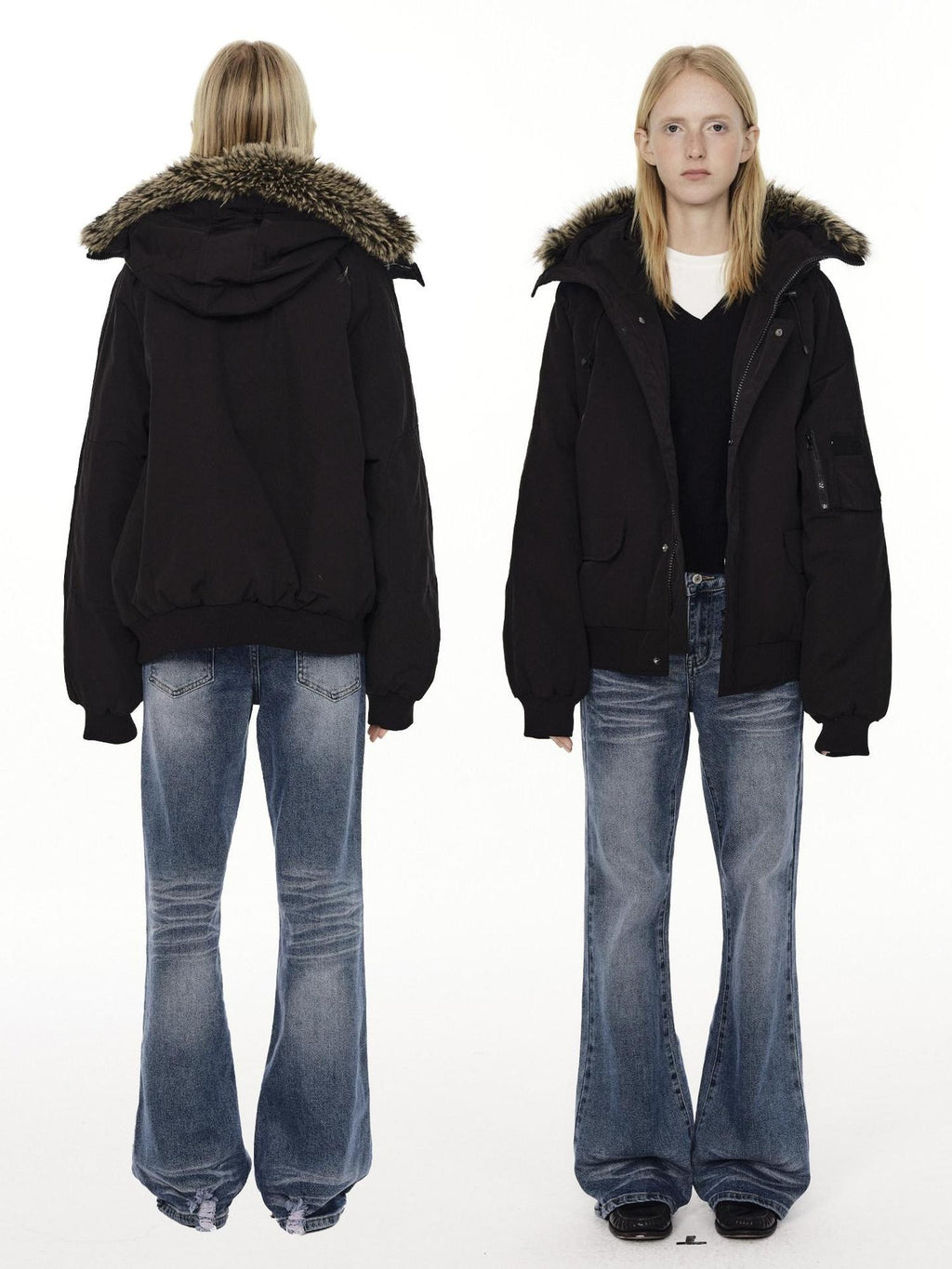 Country Moment 650Fp White Duck Down Hooded Fur Collar Waterproof Unisex Casual Down Jackets