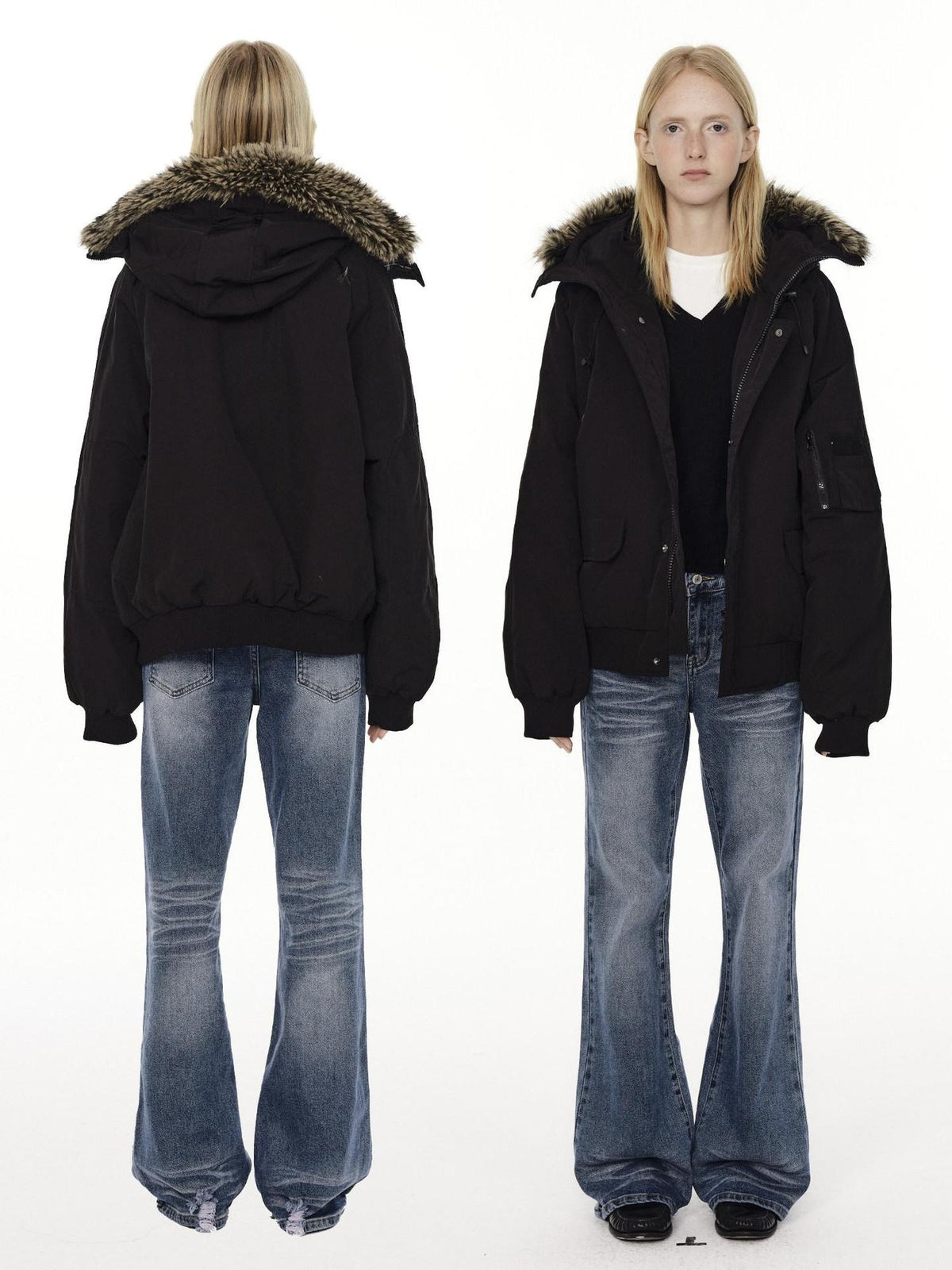 Country Moment 650Fp White Duck Down Hooded Fur Collar Waterproof Unisex Casual Down Jackets