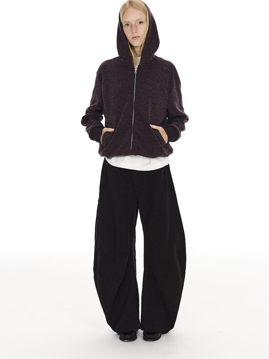 Country Moment Soft Polyester Blend Zip Up Casual Standard Fit Unisex Deep Purple Hoodie