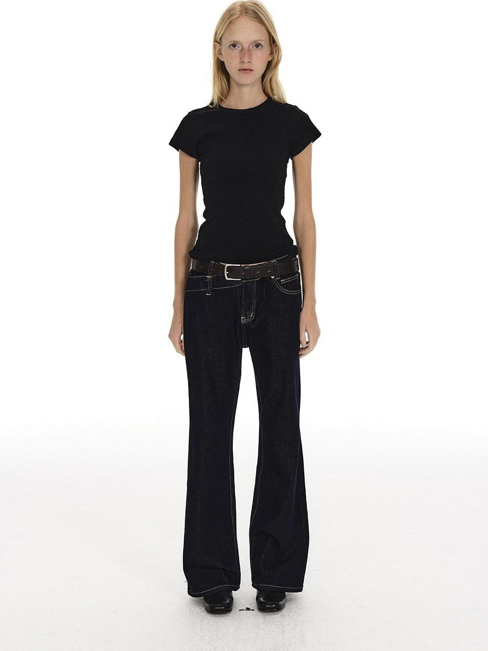 Country Moment Breathable Cotton Mid Rise Washed Casual Women Wide Leg Jeans