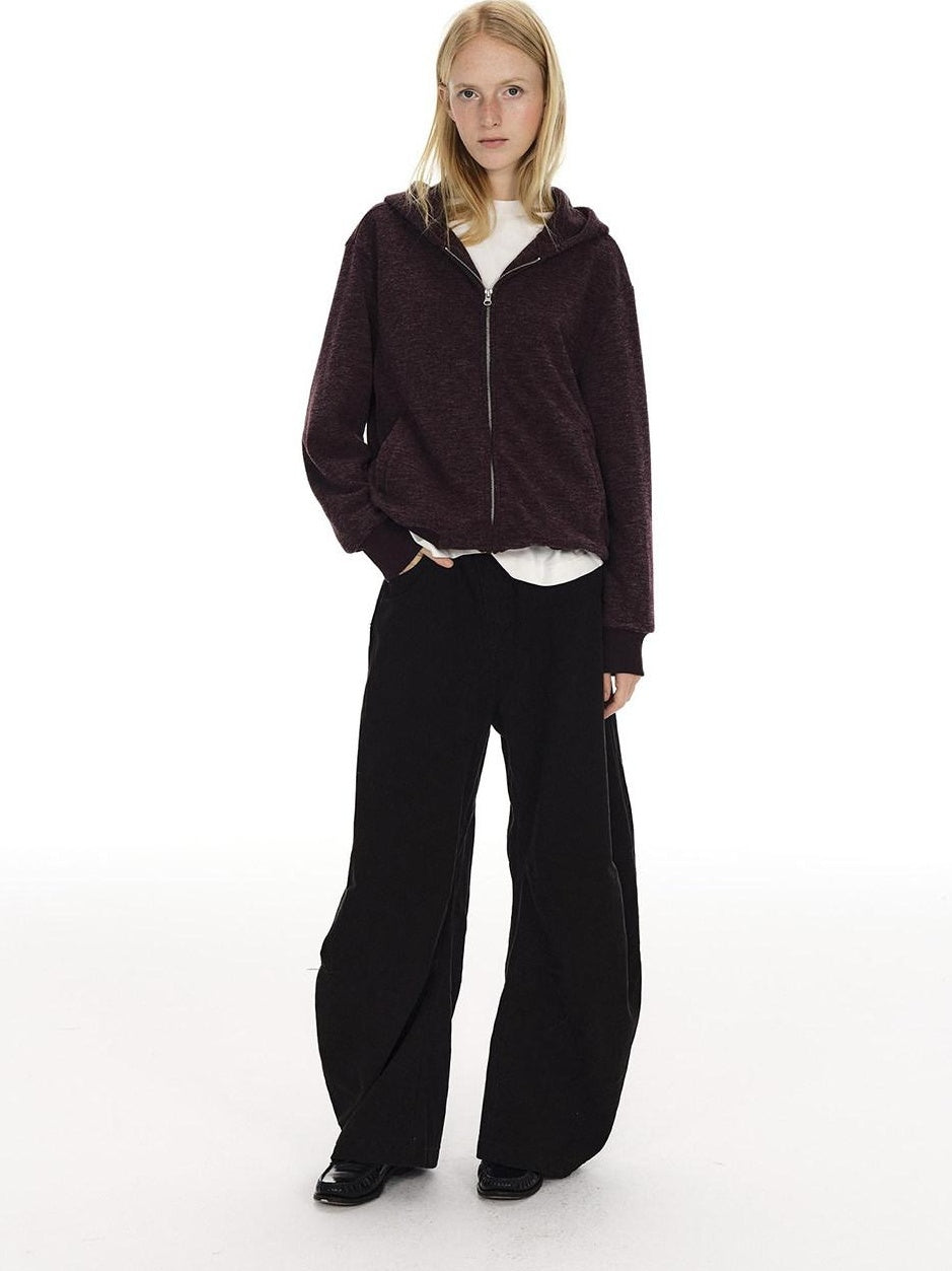 Country Moment Breathable Cotton Sculpted Mid Rise Casual Loose Black Brown Wide Leg Pants
