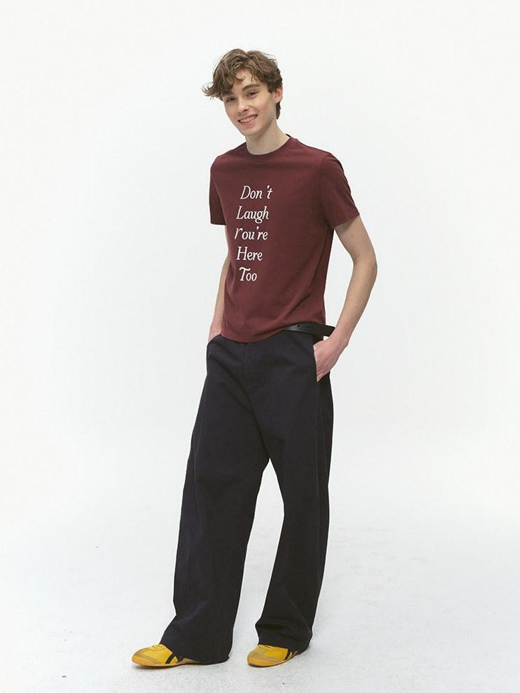 Country Moment 100% Cotton Mid Rise Loose Straight Leg Zipper Fly Everyday Urban Wide Leg Pants