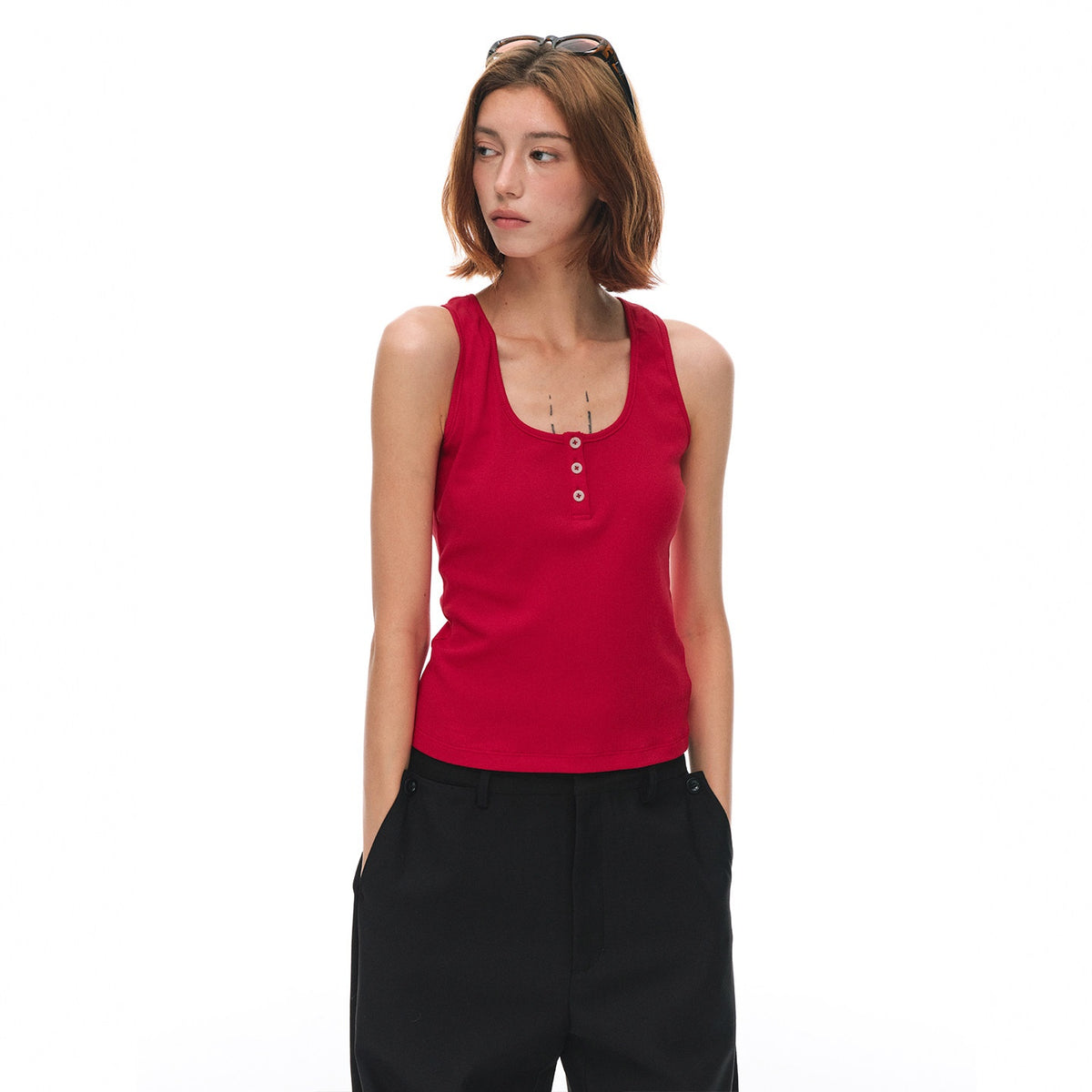 Country_Moment_Moisture_Wicking_High_Stretch_Slim_Ribbed_U_Neck_Daily_Cotton_Viscose_Tank_Tops_MISSTT