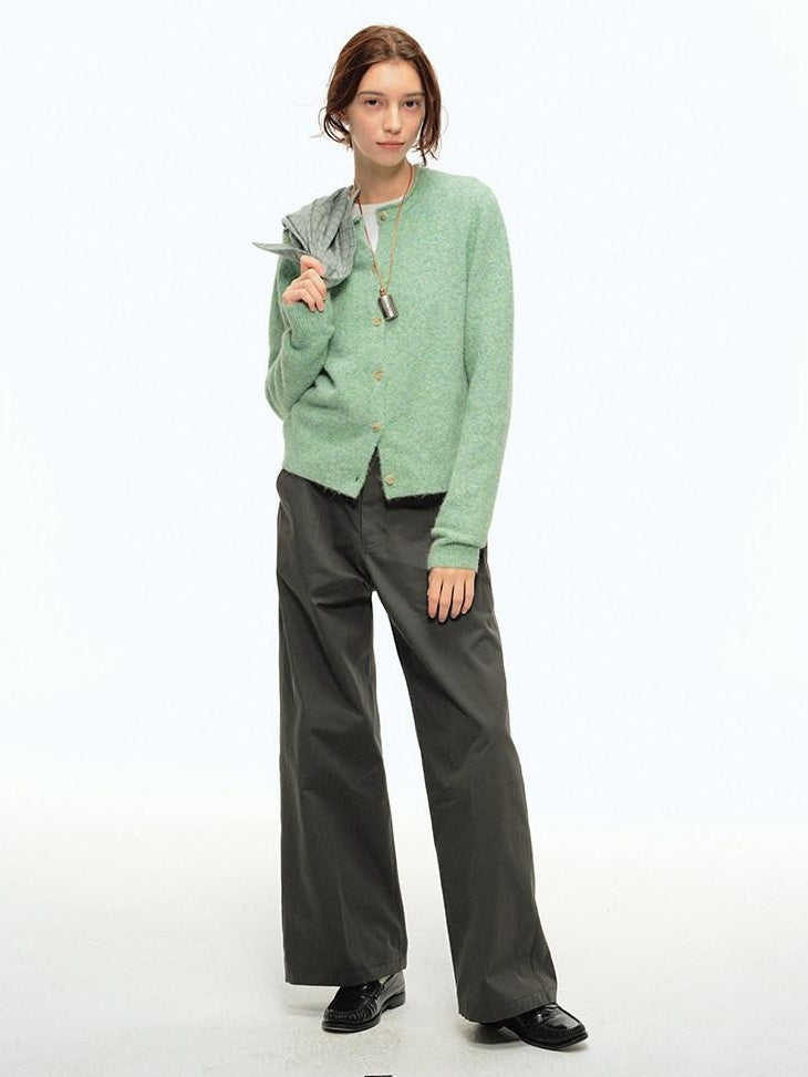 Country Moment 100 Percent Cotton Mid Rise Straight Zipper Fly Youth Casual Khaki Cargo Pants