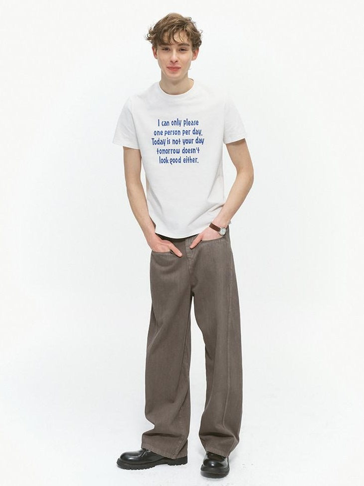 Country Moment Breathable 100 Percent Cotton Loose Fit Youth Letter Short Sleeve T-Shirts